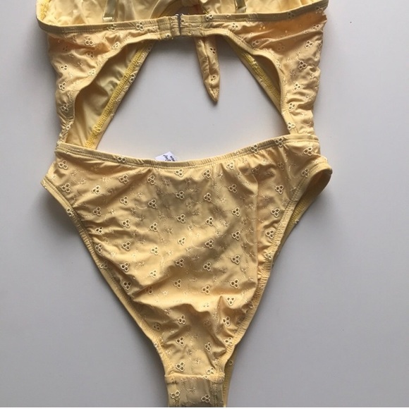 Yellow Cut Out Swimsuit - Picture 4 of 4
